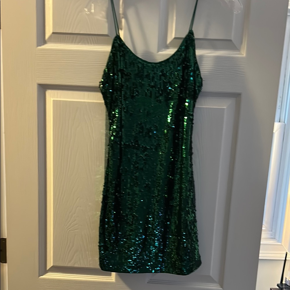Alice + Olivia Green Sequin Dress